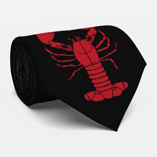Cupe lobster red black stropdas (Opgerold)