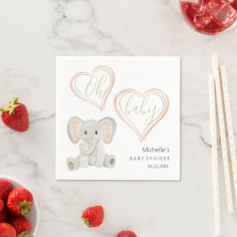 Cupe Spring Olifant Waterverf Illustratie Servet