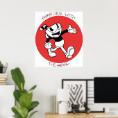Cuphead, je kunt niet met de duivel omgaan poster (Thuiskantoor)