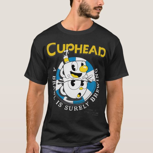 Cuphead Mugman Poker Chip Brewing Brawl T-shirt (Voorkant)