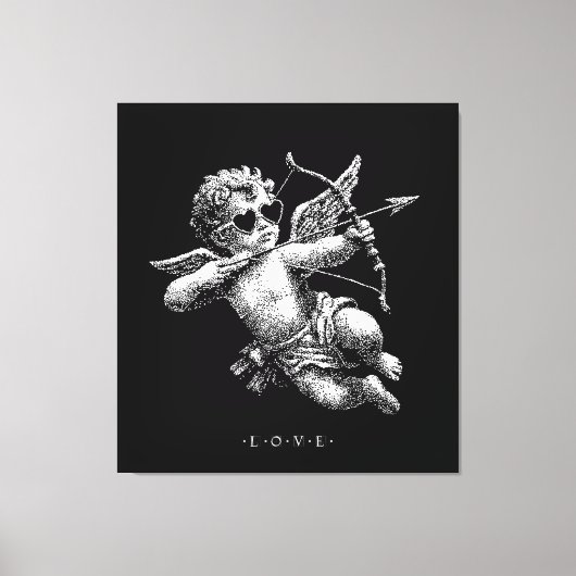 Cupi of Love B&W Canvas Afdruk (Voorkant)