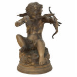 Cupid 2 Magnet Fotobeeldje Magneet<br><div class="desc">Acrylfotobeeldhouwmagneet met een afbeelding van een gouden beeldje van een kast, gericht op zijn boog en pijl. In de klassieke mythologie is Cupid de Romeinse god van verlangen, liefde, aantrekkingskracht en genegenheid. Hij wordt vaak geportretteerd als de zoon van de liefdesgodin Venus en de oorlogsgod Mars. Hij staat ook in...</div>