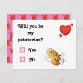 Cupid Aardappel Wijnstok Controleer Ja of Nee Feestdagenkaart (Voorkant / Achterkant)