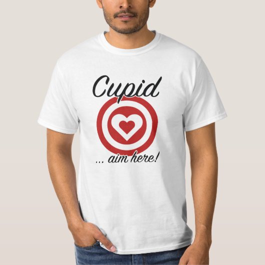 Cupid Aim Hier T-shirt (Voorkant)