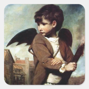 Cupid als een koppeljongen vierkante sticker