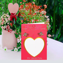 Cupid and Heart Lijst Voeg je fotokaart toe Feestdagen Kaart