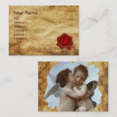 Cupid and Psyche as Children MONOGRAM Parchment Visitekaartje (Voorkant / Achterkant)