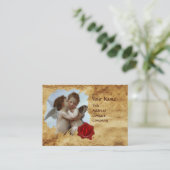 Cupid and Psyche as Children MONOGRAM Parchment Visitekaartje (Staand voorkant)