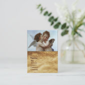 Cupid and Psyche as Children MONOGRAM Parchment Visitekaartje (Staand voorkant)