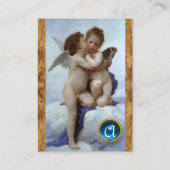 Cupid and Psyche as Children MONOGRAM Parchment Visitekaartje (Achterkant)