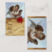 Cupid and Psyche as Children MONOGRAM Parchment Visitekaartje (Voorkant / Achterkant)