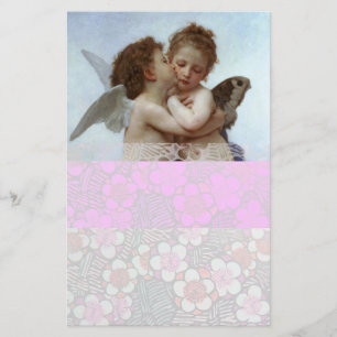 Cupid and Psyche as Children, roze wit Briefpapier