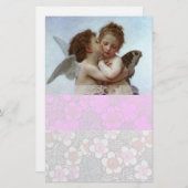 Cupid and Psyche as Children, roze wit Briefpapier (Voorkant / Achterkant)