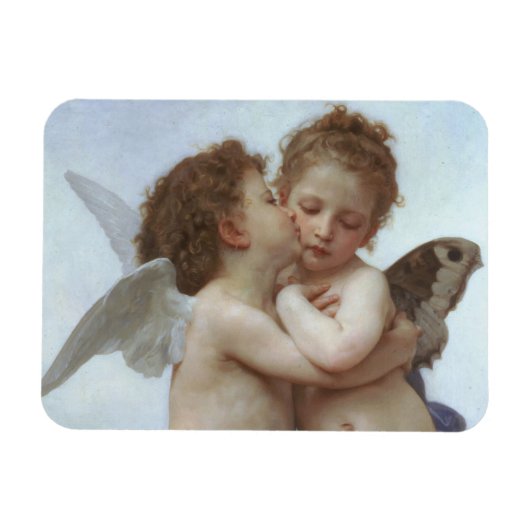 Cupid and Psyche as children - William Bouguereau Magneet (Horizontaal)