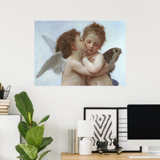 Cupid and Psyche as children - William Bouguereau Poster (Thuiskantoor)