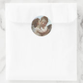 Cupid and Psyche as children - William Bouguereau Ronde Sticker (Tas)