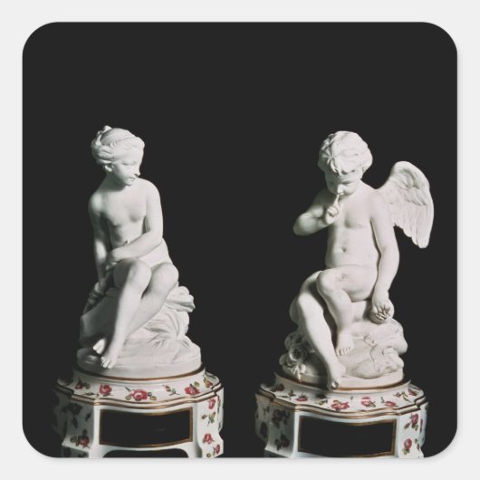Cupid and Psyche, Sevres group, 1758 Vierkante Sticker (Voorkant)