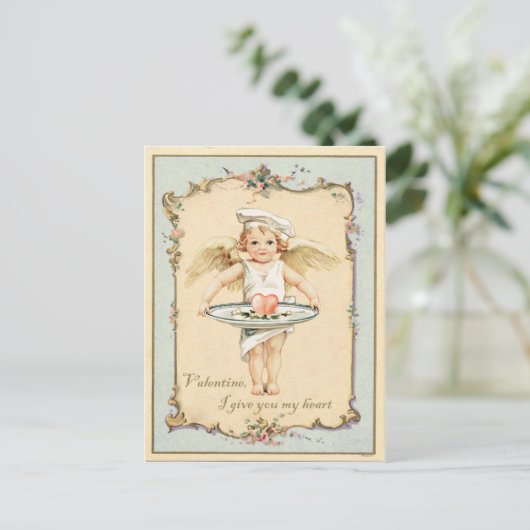 Cupid Angel Heart  reproductie Briefkaart (Staand voorkant)