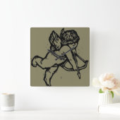 Cupid Angel Valentijn Clock Creek Vierkante Klok (Huis)