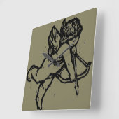 Cupid Angel Valentijn Clock Creek Vierkante Klok (Hoek)