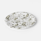  Cupid Angels Floral Beige White Toile Papieren Bordje (Gekanteld)