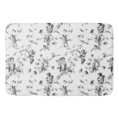  Cupid Angels Floral Black White Toile Badmat (Voorkant)