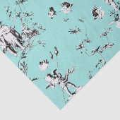  Cupid Angels Floral Black White Toile Blue Tissuepapier (Detail)