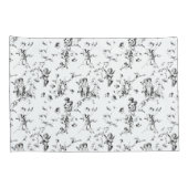 Cupid Angels Floral Black White Toile Kussensloop (Achterkant-Rechts)