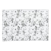 Cupid Angels Floral Black White Toile Kussensloop (Voorkant-Rechts)