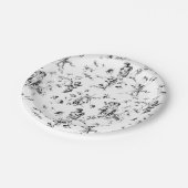 Cupid Angels Floral Black White Toile Papieren Bordje (Gekanteld)