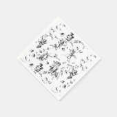  Cupid Angels Floral Black White Toile Servet (Hoek)