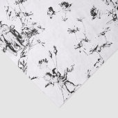  Cupid Angels Floral Black White Toile Tissuepapier (Detail)