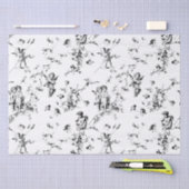  Cupid Angels Floral Black White Toile Tissuepapier (Craft)