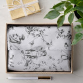  Cupid Angels Floral Black White Toile Tissuepapier (Geschenk)