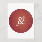 Cupid Arrow Retro Love Sign op Antiek Red Briefkaart (Voorkant)