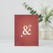Cupid Arrow Retro Love Sign op Antiek Red Briefkaart (Staand voorkant)