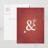 Cupid Arrow Retro Love Sign op Antiek Red Briefkaart (Voorkant / Achterkant)