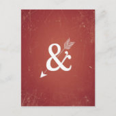 Cupid Arrow Retro Love Sign op Antiek Red Briefkaart (Voorkant)