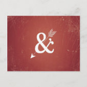 Cupid Arrow Retro Love Sign op Antiek Red Briefkaart (Voorkant)