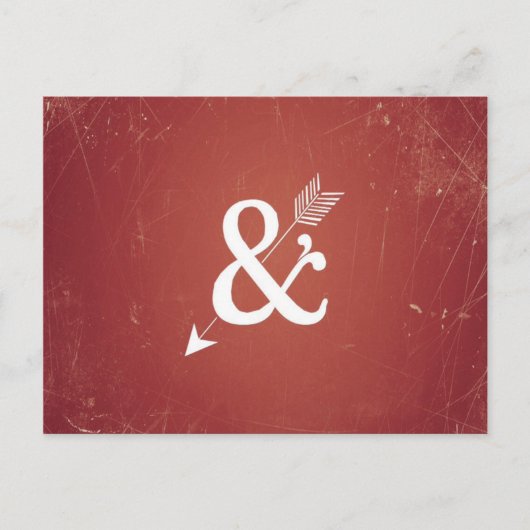 Cupid Arrow Retro Love Sign op Antiek Red Briefkaart (Voorkant)