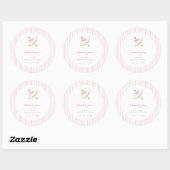 Cupid Arrow & Stripes Bridal Shower Thank You Ronde Sticker (Vel)