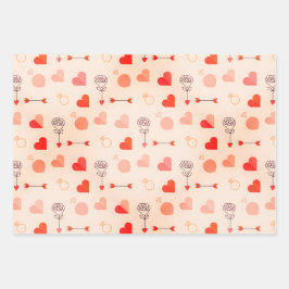 Cupid arrow with hearts valentine inpakpapier vel