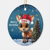 Cupid Baby Deer, Fawn, Doe, Reindeer🦌 🎄 Keramisch Ornament (Links)