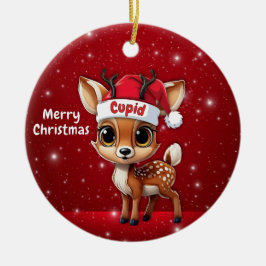 Cupid Baby Deer, Fawn, Doe, Reindeer🦌 🎄 Keramisch Ornament