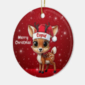 Cupid Baby Deer, Fawn, Doe, Reindeer🦌 🎄 Keramisch Ornament (Links)