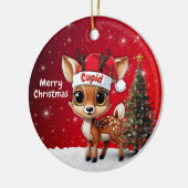 Cupid Baby Deer, Fawn, Doe, Reindeer🦌 🎄 Keramisch Ornament (Links)