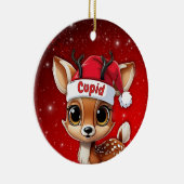 Cupid Baby Deer, Fawn, Doe, Reindeer🦌 🎄 Keramisch Ornament (Rechts)