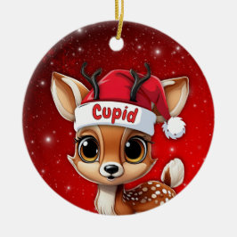 Cupid Baby Deer, Fawn, Doe, Reindeer🦌 🎄 Keramisch Ornament