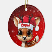 Cupid Baby Deer, Fawn, Doe, Reindeer🦌 🎄 Keramisch Ornament (Links)