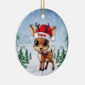 Cupid Baby Deer, Fawn, Doe, Reindeer 🦌🎄 Keramisch Ornament (Rechts)